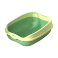 thumbnail image 4 of Cat Litter Box Scatter Detachable Stain Resistant Cat Bedpan Sturdy Anti Yellow Green, 4 of 9