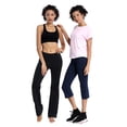 thumbnail image 4 of Pantalones de yoga BUBBLELIME Bootcut Basic de algodón negro para mujer, 4 of 6