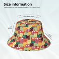 thumbnail image 3 of Fuzoiu Cute Cartoon Cat Print Reflective Bucket Hat,Outdoor Hat for Men and Women,Bucket Hat for Travel Fishing Hunting Summer Camp, 3 of 6