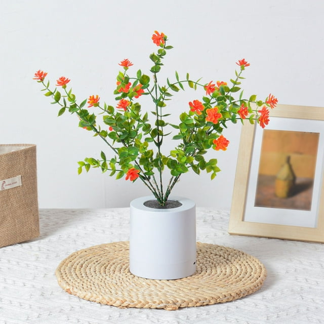 Regalo para El Día de La Madre, Cumpleaños o Navidad: Lámpara Pequeña de Flores Silvestres, Lámpara de Escritorio Led de Simulación, Luz de Noche con Jarrón, Lámpara de Mesa Decorativa para El Hogar.
