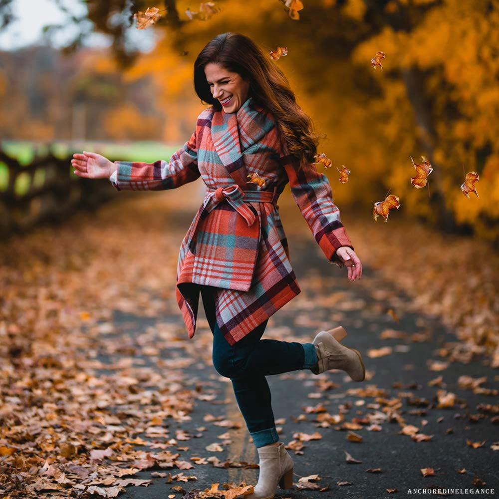 Asymmetric Hemline Wool Blend Coat 