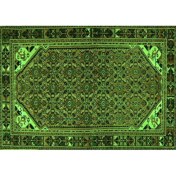 Ahgly Company Indoor Rectangle Persian Green Traditional Area Rugs, 6' x 9'
