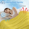 thumbnail image 3 of Yellow Burlap Texture Cooling Blanket, Lightweight Breathable Summer Throw Blanket with Double Sided Cold Effect, Farmhouse Vintage Yellow Picnic Beach Blankets Bed Sheet for Hot Sleepers 30"x40", 3 of 8