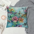 thumbnail image 2 of HENGT  Watercolor Flowers Dragonfly Farmhouse Pillow Cover Decorative Square Throw Pillow Cover for Sofa Couch Decoration, 2 of 5