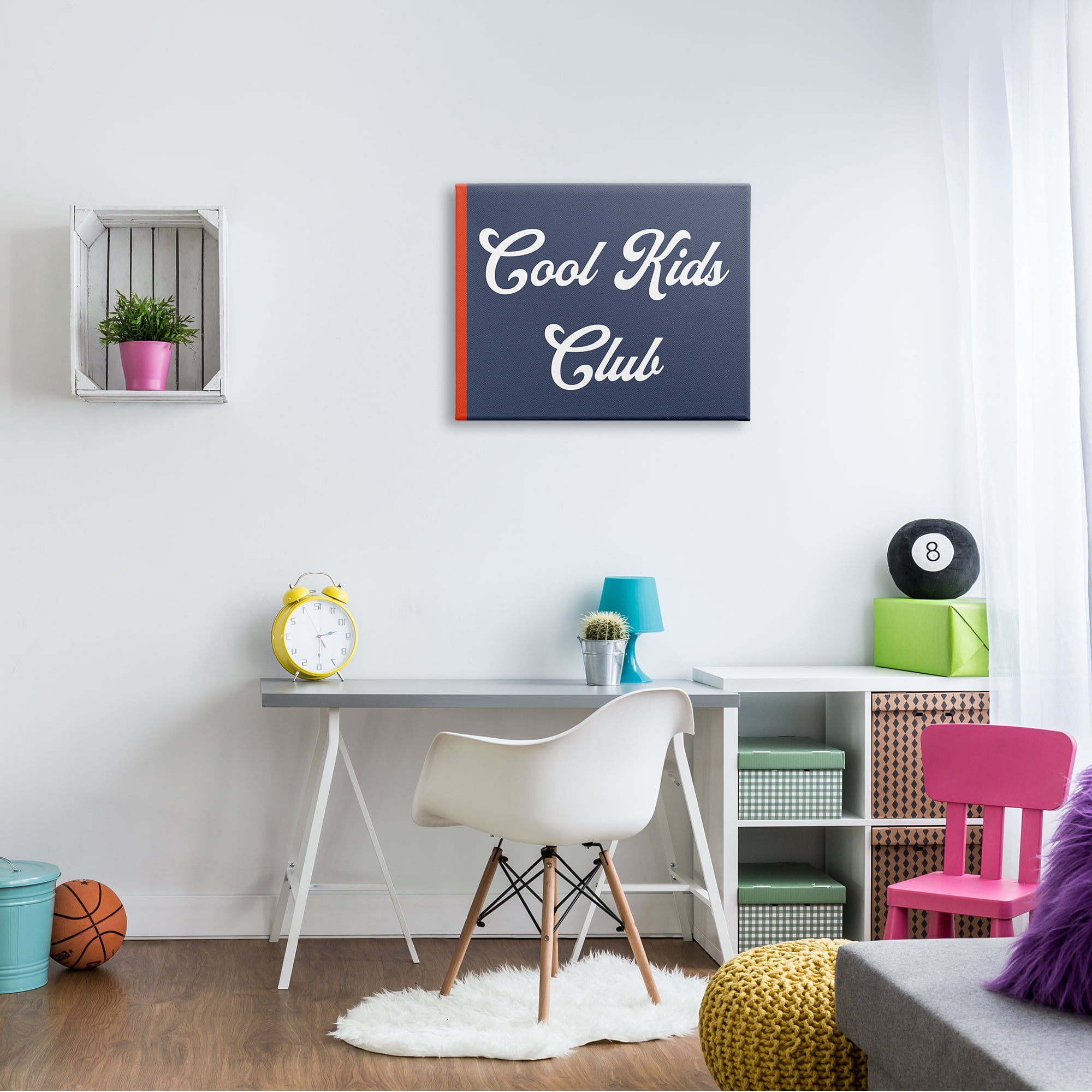 Cool Kids Club Children's Sign Bold Red Blue Inspirational Graphic Art Gallery-Wrapped Canvas Print Wall Art