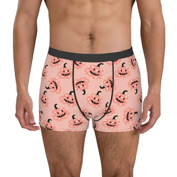 Fotbe Pink Pumpkins Calzoncillos Tipo Boxer con Bolsa de Soporte Total para Hombre, X-Temp Fresco, Transpirable y de Secado Rápido-Small