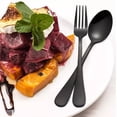thumbnail image 6 of Matte Black Stainless Steel Flatware Set For Home Kitchen 5PCS, 6 of 10