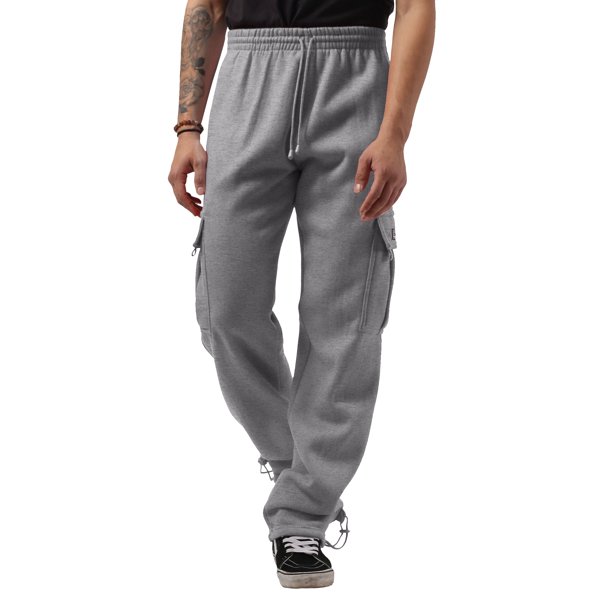 Hat and Beyond Men's Heavyweight Fleece Cargo Sweatpants with Multi ...