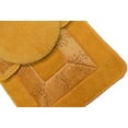 3PC (5) GOLD Design Bathroom Bath Mat Set Includes, 1 Contour Mat, 1 Lid Toilet Cover, 1 Bath