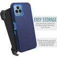 thumbnail image 3 of For T-Mobile Revvl 6 5G Heavy Duty Protection Holster Belt Clip Case Cover With Built in Screen - Navy, 3 of 5