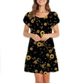 thumbnail image 4 of SMihono Robe Bohème d'Été pour Femmes Grande Taille Mode pour Femmes Robe Décontractée à Manches Courtes Croisées Col Rond avec Poche Imprimée, 4 of 7