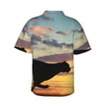 thumbnail image 3 of Running Cheetah In The Sunset Hawaiian Shirts For Men, Summer Short-Sleeve Relaxed-Fit Button-Down Shirts 3x-Large, 3 of 9
