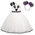 thumbnail image 2 of IBTOM CASTLE First Halloween Princess Dress up Clothes for Toddler Infant Baby Girls Tutu Pumpkin Ghost Pageant Birthday Party Fancy Skirt 5-6 Years White, 2 of 8