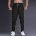 thumbnail image 3 of Tauxra Pants for Men,Loose Workwear Elastic Waist with Drawstring and Pockets,Men's Casual Cargo Pants, 3 of 5