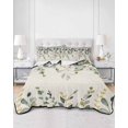 thumbnail image 2 of Twin XL Quilt Bedding Set, Green Eucalyptus Reversible Summer Quilt 3 Pieces, Farmhouse Weeping Leaves on Linen Lightweight Bedspreads Coverlets with 2 Pillow Shams for All Seasons, 2 of 5