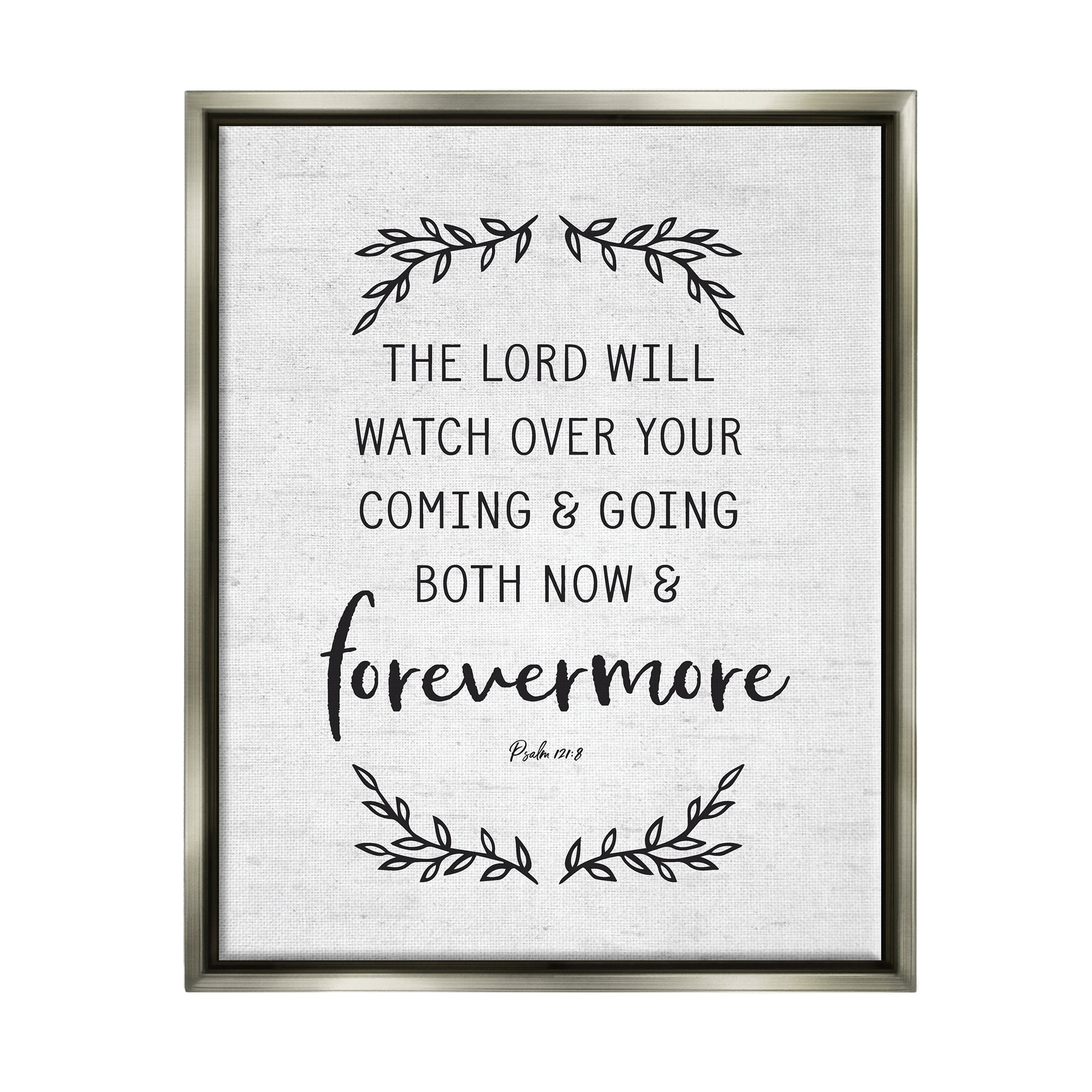 Stupell Industries Religious Scripture Prayer Comforting Typography Sign Graphic Art Luster Gray Floating Framed Canvas Print Wall Art, Design by Lettered and Lined