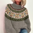 thumbnail image 1 of IMENGL Chandail Col Roulé en Tricot Imprimé art Vintage, Jaune 4TG, Taille M-4TG, 1 of 4