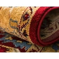thumbnail image 5 of Unique Loom District Collection Ferme, Rustique, Frontière, Tapis de Zone Géométrique, 5' 0 x 5' 0 Rond, Rouge/beige, 5 of 5