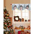 thumbnail image 4 of Christmas Red Snowman Tie Up Valances Curtain, Winter Snow Scene Pine Tree Forest Bird Adjustable Rod Pocket Short Window Treatment Tie Up Curtains Valances for Kitchen Living Room Bathroom 42x18 In, 4 of 9