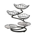 thumbnail image 3 of Cesta de frutas de 5 niveles para centro de mesa de cocina, multifuncional, de hierro forjado cesta negra 3, 3 of 9