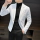 thumbnail image 2 of Chaqueta de traje corta de fiesta para hombre, abrigo de un solo pecho, blazer para hombre, ropa blanca, diseñador de lujo, elegante, de moda 2024, 2 of 4