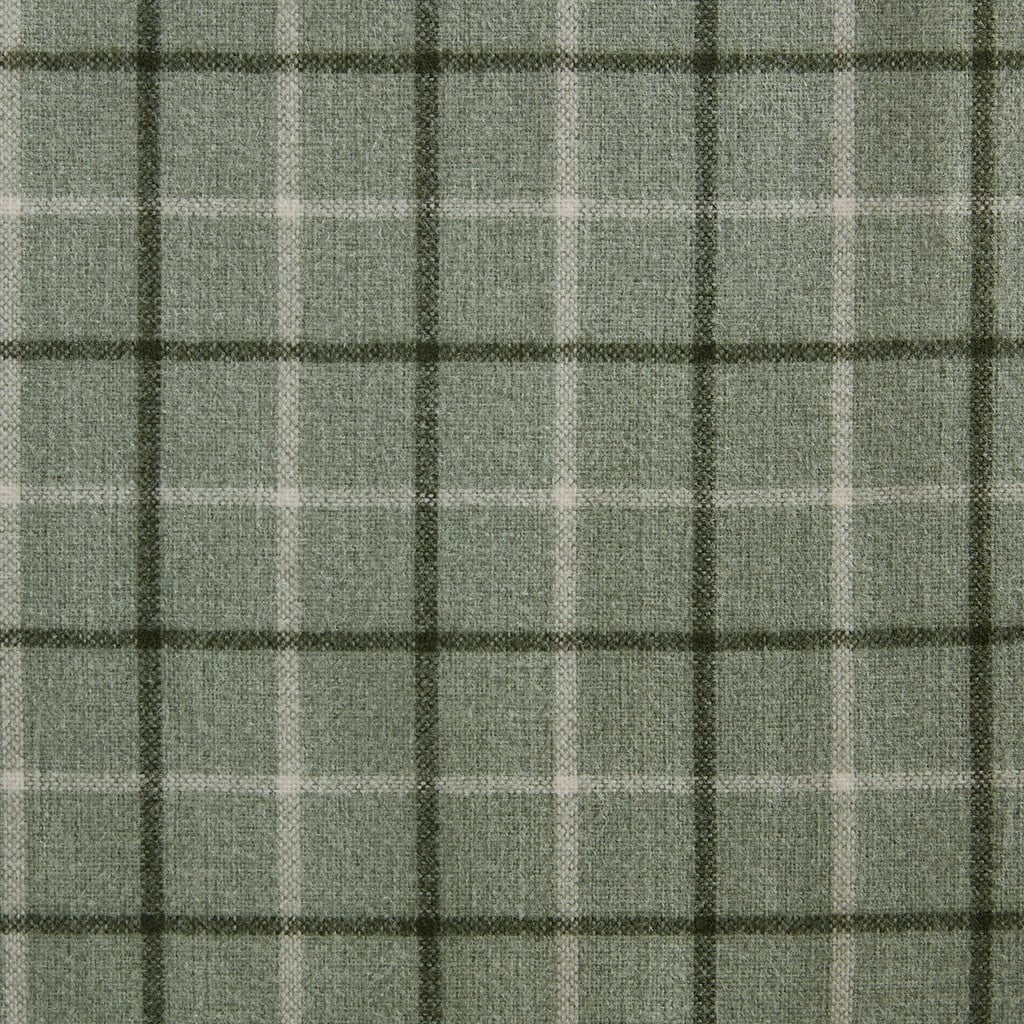 Plaid Rod Pocket and Back Tab Curtain Panel with Fleece Lining Green 50"x95"