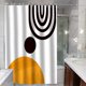 thumbnail image 3 of Billuyoard Cortina de ducha con diseños geométricos, impermeable y a prueba de moho, baño de secado rápido higiénico Juegos de accesorios de baño, 3 of 6