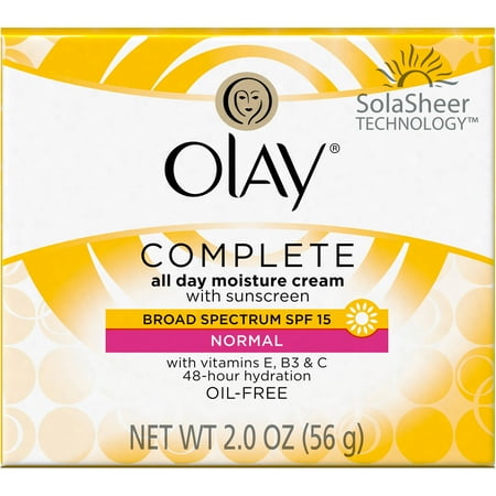 Olay Complete All Day Facial Moisturizer Cream With Sunscreen Broad Spectrum SPF 15 Normal 2.0 Oz