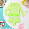 thumbnail image 3 of Younger Tree Baby Girl Swimsuit Long Sleeve Rash Guard Top Bikini Swimwear 2 Piece Set for 3-4T, 3 of 9