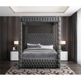 thumbnail image 4 of Maklaine Contemporary Soft Rich Gray Finish Tufted Velvet King Bed, 4 of 6
