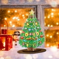 thumbnail image 6 of DIY Diamond Dot Painting Christmas Tree 3D Display Sign, Acrylic Tabletop Decoration with Wooden Base, Holiday Home Decor, Christmas Craft Kit for Adults,A, 6 of 6