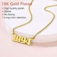 thumbnail image 5 of FindChic Angle Chain Birth Year Number Necklace for Women,14K Gold Plated Old English Birth Year Number Pendant Necklace Jewelry Gifts for Men Birthday Anniversary,1985-2005, 5 of 10