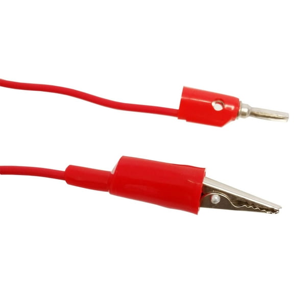 Connector Cords, Banana Plugs and Alligator Clip, 12 inches length. Red Color.