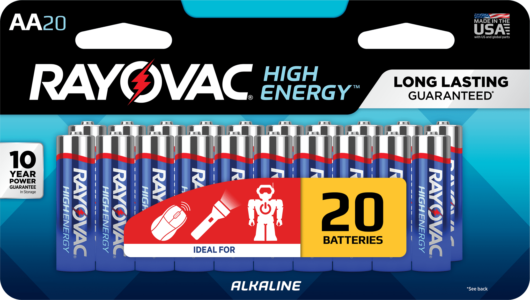 Rayovac High Energy Alkaline Batteries Size Aa Batteries 20 Pack 815