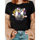 thumbnail image 1 of Casual Short-Sleeved Colorful Bowling Print Crew Neck T-Shirt for Women Tee For Adult, Men, Women, Teen, Teenager, Adolescent, Youth, 1 of 6