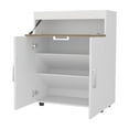 thumbnail image 6 of LiviNest Modern Shoe Cabinet Storage: Pneumatic Lift-Up Compartment & Dual Doors - White Natural Oak Bedroom Organizer for Small Spaces - Compact Design Scratch-Resistant Melamine Coating Apartment E, 6 of 6