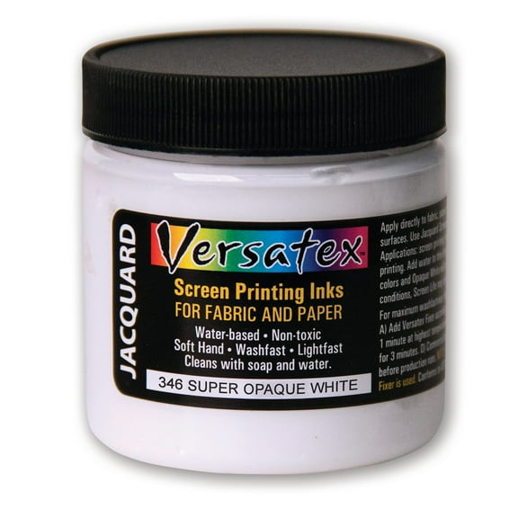 Jacquard Versatex Screen Printing Ink, 4 oz., Super Opaque White