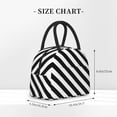 thumbnail image 6 of Lunch Bag Black And White Stripe Reusable Insulated Lunch Tote Cooler Box for Women Men Black, 6 of 7