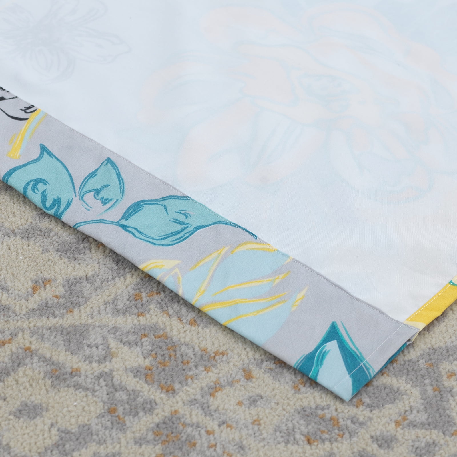 Global Trends Wildflower Delight Modern Floral Window Valance, 84 in. W x 19 in. L, Gray