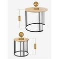 thumbnail image 3 of YORKING Nesting Coffee Table Set of 2, Round Table Set, Morden End Side Night Stand for Bedroom Dining Room （Wood）, 3 of 16