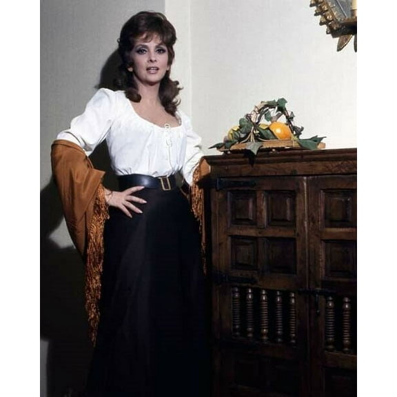 Gina Lollobrigida wears white low cut blouse 11x17 poster