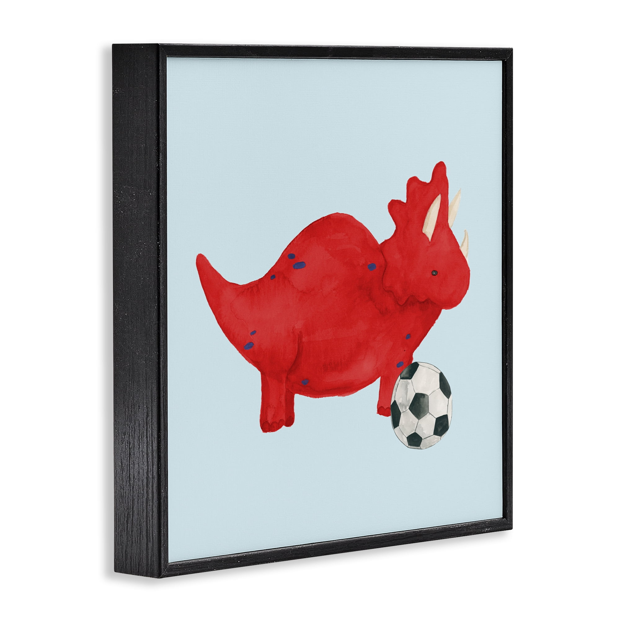 Stupell Industries Baby Dino with Ball Black Framed Giclee Art, design by Lucille Price