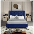 thumbnail image 5 of Maykoosh Victorian Virtue Velvet Bed - Elegant Design with Wingback & Chrome Nail Head Accents for a Luxurious Bedroom-Color:Navy,Size:Queen, 5 of 10