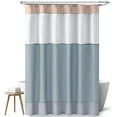 thumbnail image 2 of Blue and White Shower Curtains for Bathroom, Boho Shower Curtain Fabric,Neutral Striped Shower Curtain Farmhouse Style Quality Modern Shower Curtains Standard Size 72"W x 84"L (Pack of 1), 2 of 6
