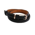 thumbnail image 2 of IQOGKRN Women's Slim Faux Leather Belt Classic Pin Buckle Skinny Waist Belt for Jeans, Dresses & Pants Black One Size, 2 of 2