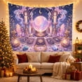 thumbnail image 3 of Moon Stars Divination with Luminous Crystal Ball Resting, Mystical Fantasy for Space Lovers, Galaxy Room Decor, Mother'S Day Gift, Tapestry Wall Hanging for Bedroom and Dorm, 3 of 7