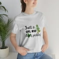 thumbnail image 3 of Just a Girl Who Loves Pickles T-shirt, Funny Pickle Lover Short Sleeve Women’s Tee, Gray, 2XL, 3 of 9