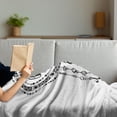 thumbnail image 3 of Tribal Soft Flannel Fleece Throw Blanket, Minimalist Boho Style Form Folkloric Image, Cozy Plush for Indoor and Outdoor Use, 60" x 80", Black White, by Ambesonne, 3 of 5