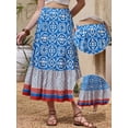 thumbnail image 2 of DARING DIVA Women's Summer Beach Graphic Midi Western Skirts Large Blue, 2 of 6