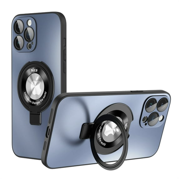 ELEHOLD for iPhone 14 Pro, Case with Magnetic Invisible Stand,Compatible with MagSafe Shockproof Slim Ring Holder Matte Case Cover, black